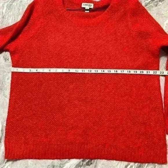 St. John's Bay Women's Size 1X Pullover Sweater  Red Long Sleeve Bright Threads - Picture 6 of 11